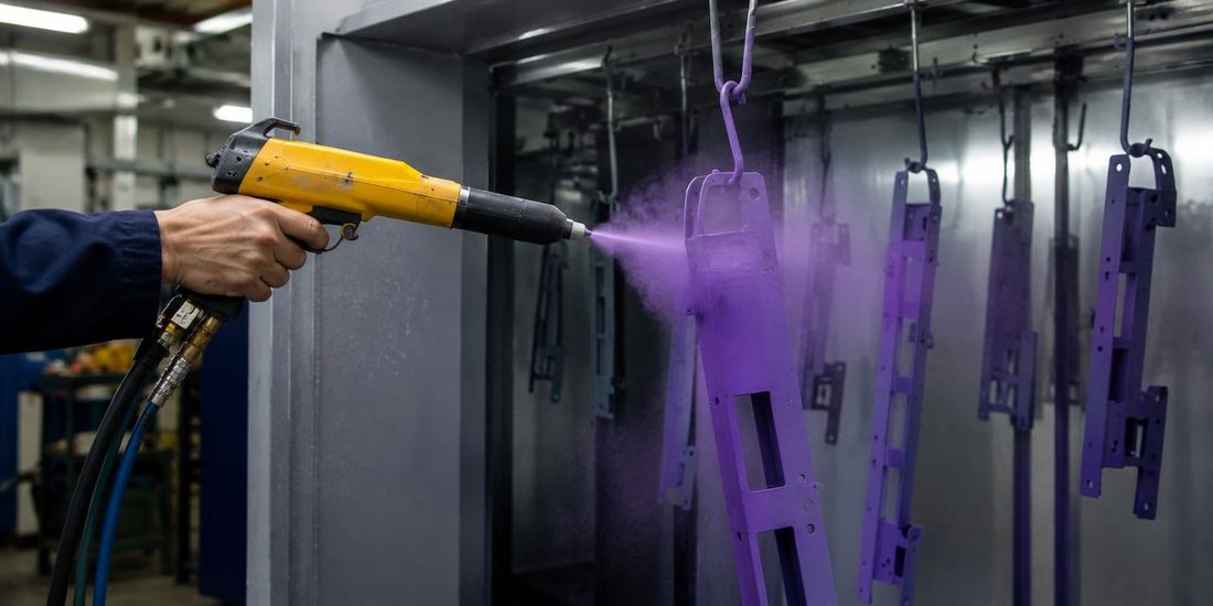 Piezas curadas en horno de pintura electrostática